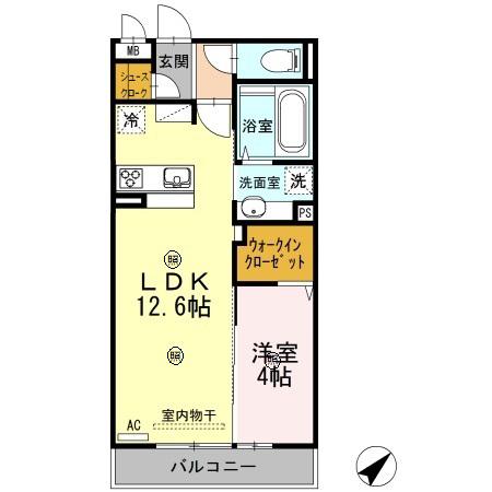 LSY52(1LDK/3階)の間取り写真