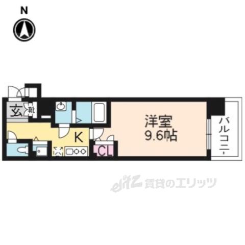 プレサンス京都四条大宮(1K/5階)の間取り写真