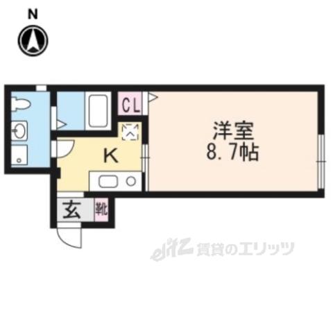 サンプット七条壬生(1K/2階)の間取り写真
