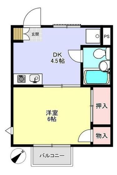 ラポールゆたか(1DK/1階)の間取り写真