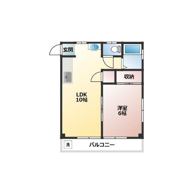 ハイツSD(1LDK/2階)の間取り写真