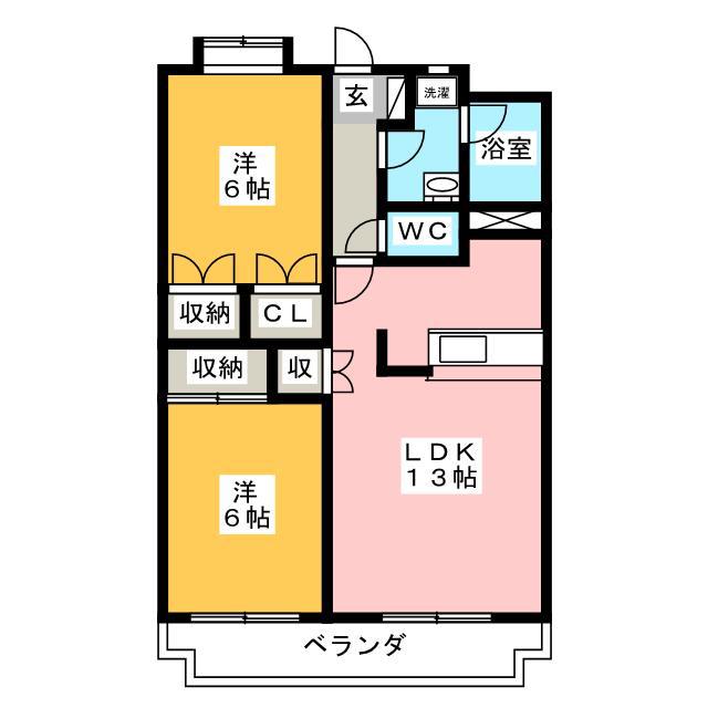 VIVERE(2LDK/1階)の間取り写真
