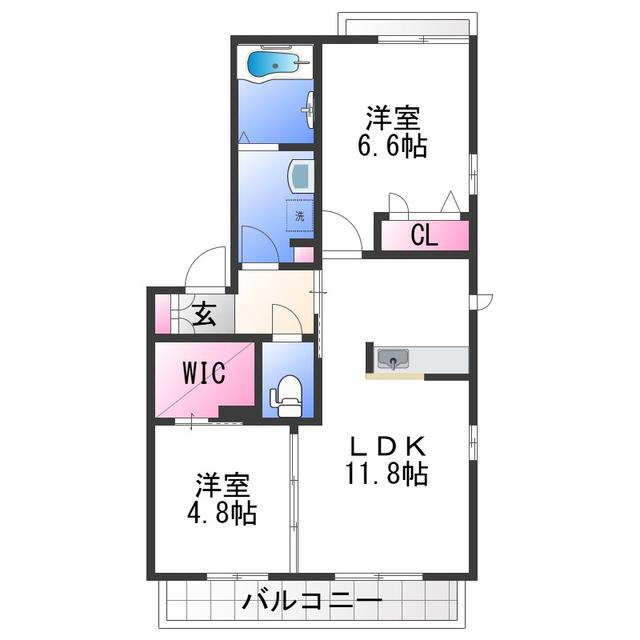 シャーメゾン名高(2LDK/3階)の間取り写真