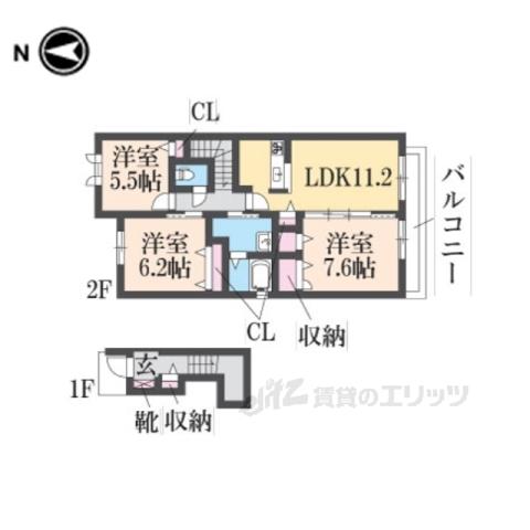 フィオーレ(3LDK/2階)の間取り写真
