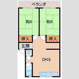 グリーンハイツ向陽(2DK/4階)の間取り写真