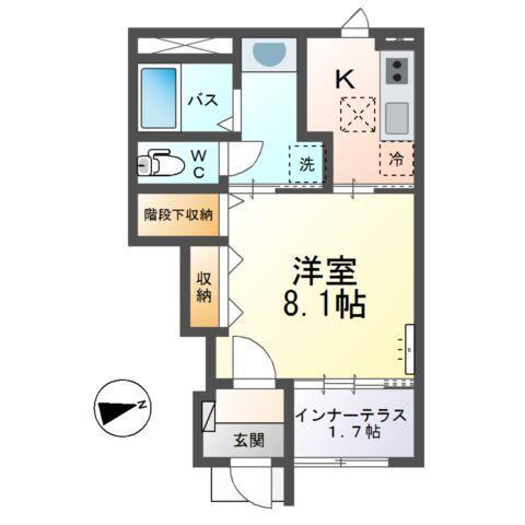クストリッツア(1K/1階)の間取り写真