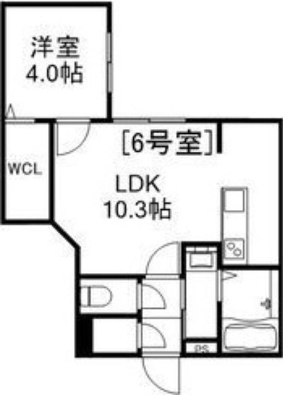 ALIVIS美園(1LDK/4階)の間取り写真