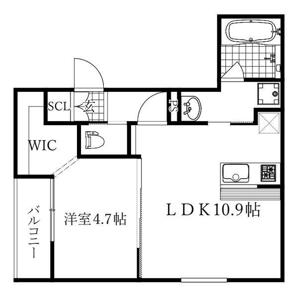 CIEL(1LDK/1階)の間取り写真