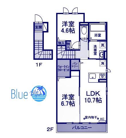 マタリキ(2LDK/2階)の間取り写真