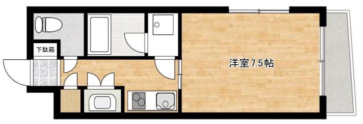 ホワイトオークII(1K/2階)の間取り写真