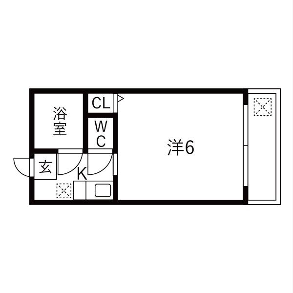ピアレス多喜(ワンルーム/3階)の間取り写真