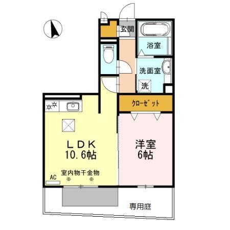 セントレ カーサ(1LDK/1階)の間取り写真