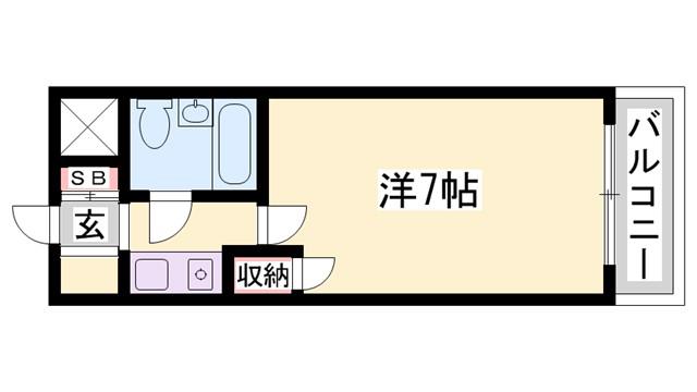 プレアール東加古川(1K/1階)の間取り写真