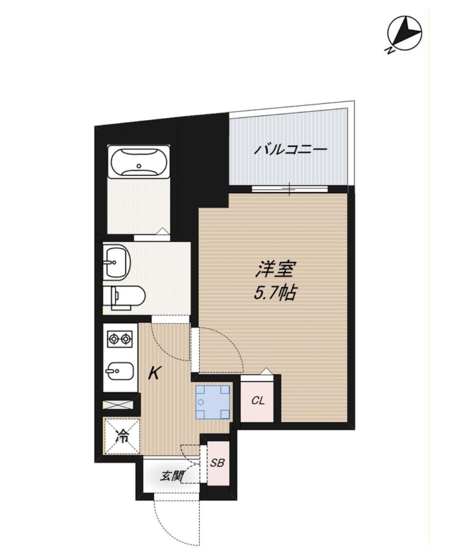 アイディ品川25(1K/4階)の間取り写真
