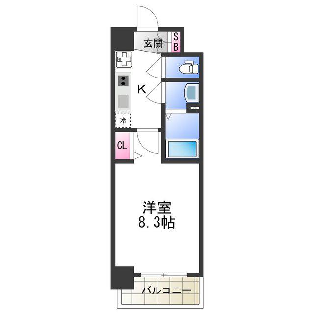 プレデコート北田辺(1K/5階)の間取り写真