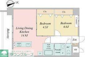 BERG大須(2LDK/2階)の間取り写真