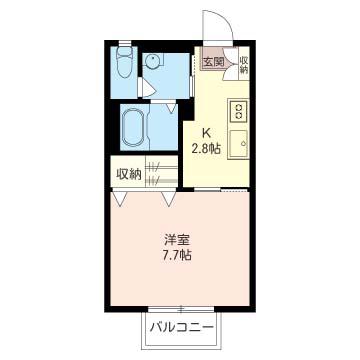 アンゼリカII(1K/2階)の間取り写真