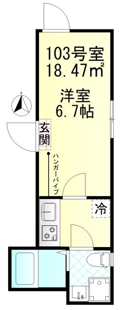 パサージュ武蔵小金井(1K/1階)の間取り写真