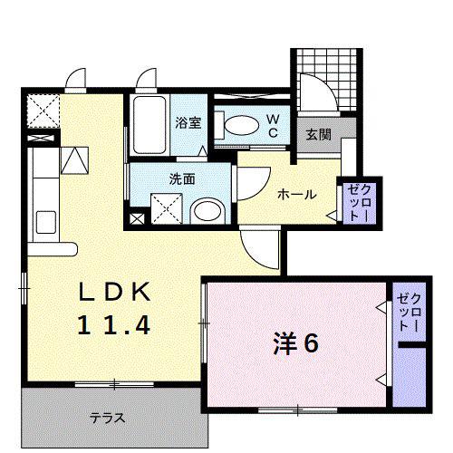 サン ソレイユI(1LDK/1階)の間取り写真