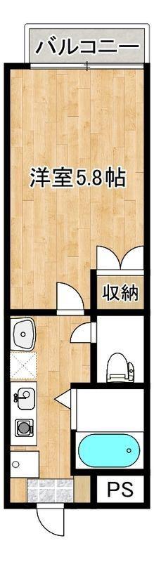 ルシェル 川口並木(1K/1階)の間取り写真