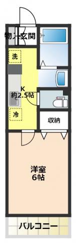 SEVEN STEPS(1K/2階)の間取り写真