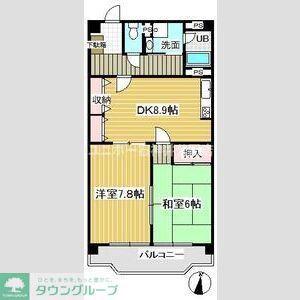 エスポワール上鷺(2DK/1階)の間取り写真