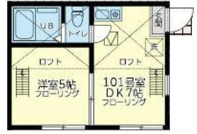 ユナイト南太田ケリースレーター(1DK/1階)の間取り写真
