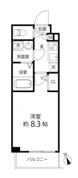 プレールドゥーク成増(1K/2階)の間取り写真