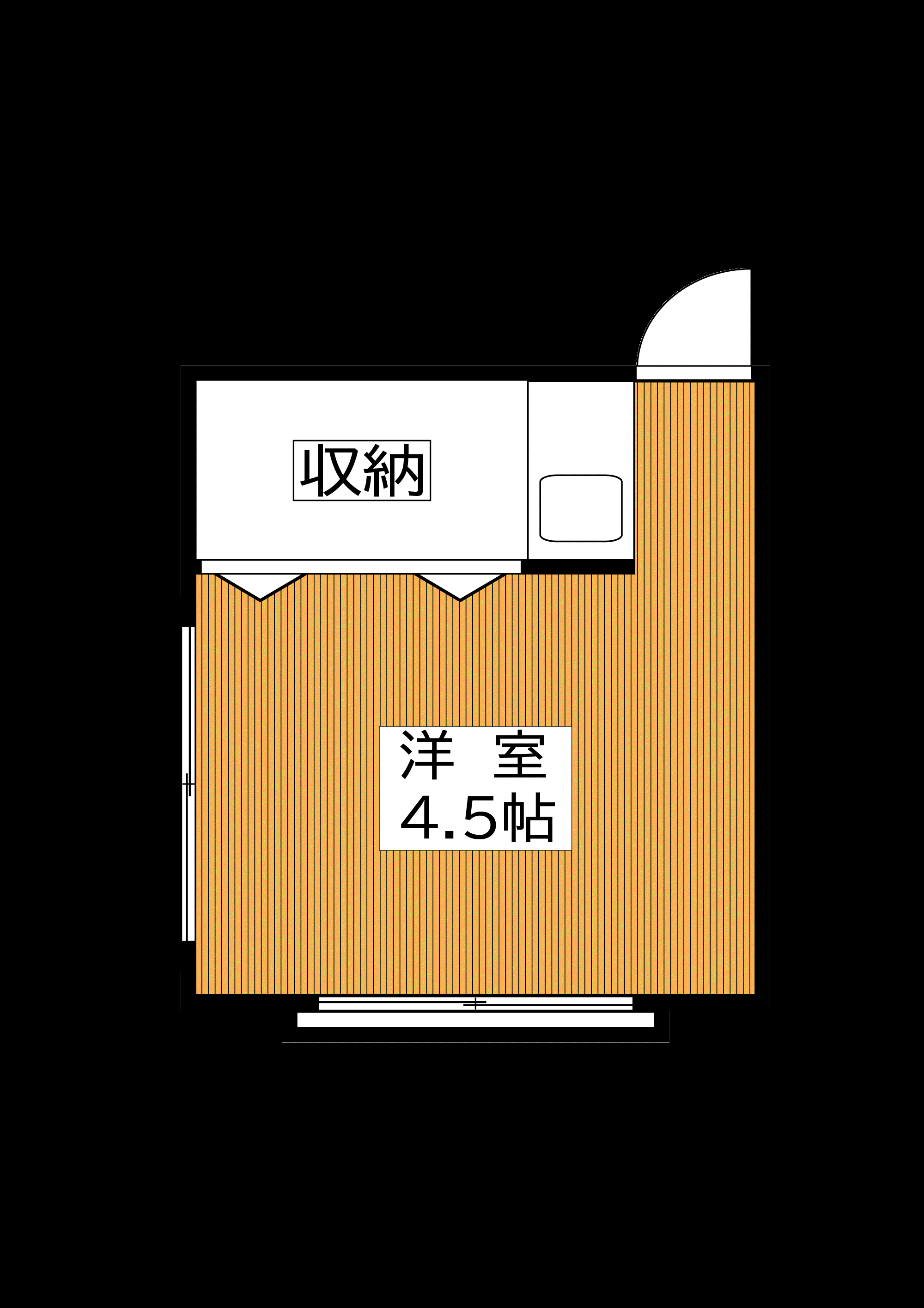 橋本荘(ワンルーム/1階)の間取り写真