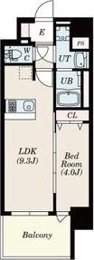 エスライズ神戸三宮山手通1番館(1LDK/9階)の間取り写真