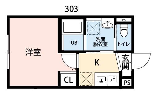 CRECIA津田沼(1K/3階)の間取り写真
