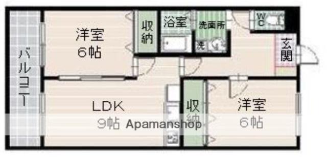 ウエストウィン(2LDK/1階)の間取り写真