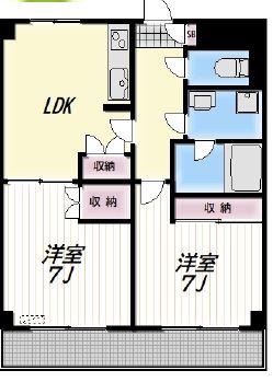 マグノリアハウス(2LDK/4階)の間取り写真