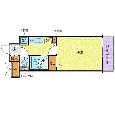 フェニックス田町(1K/7階)の間取り写真