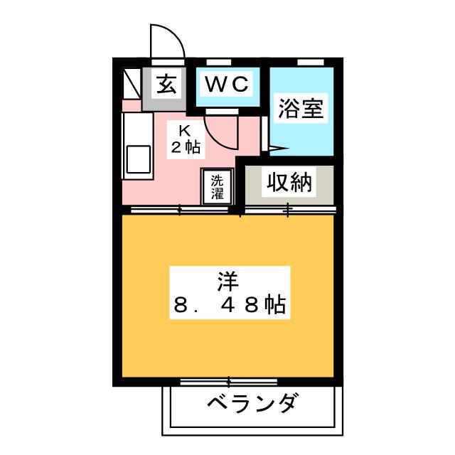 ディアス犀北A棟(1K/1階)の間取り写真