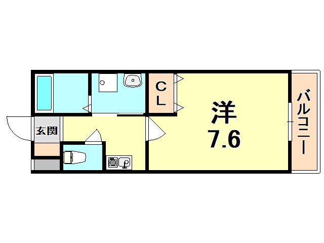 マンションウエイヴ(1K/3階)の間取り写真