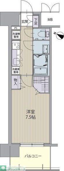 パルティール笠寺(1K/11階)の間取り写真