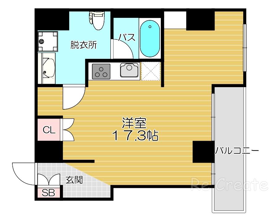 ラジエーションコート(ワンルーム/3階)の間取り写真