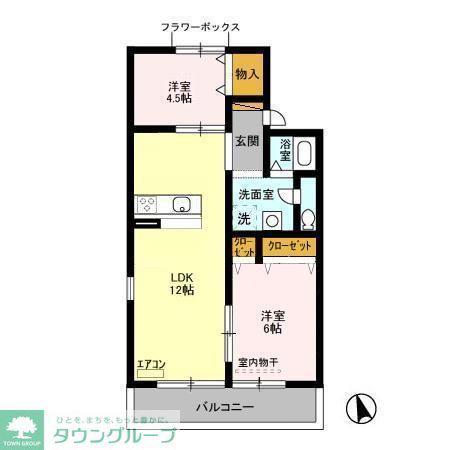 パークヒル(2LDK/2階)の間取り写真