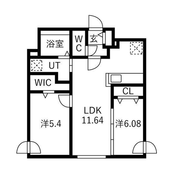 SPARKLE 裏参道(2LDK/2階)の間取り写真