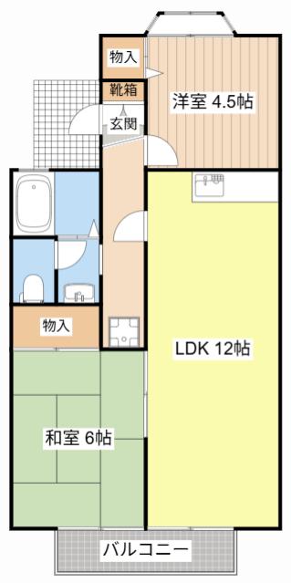 セジュール夕気(2LDK/2階)の間取り写真