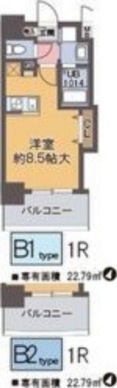 ラグゼ江戸堀(ワンルーム/6階)の間取り写真