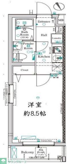 アンベリール吉祥寺イースト(1K/3階)の間取り写真