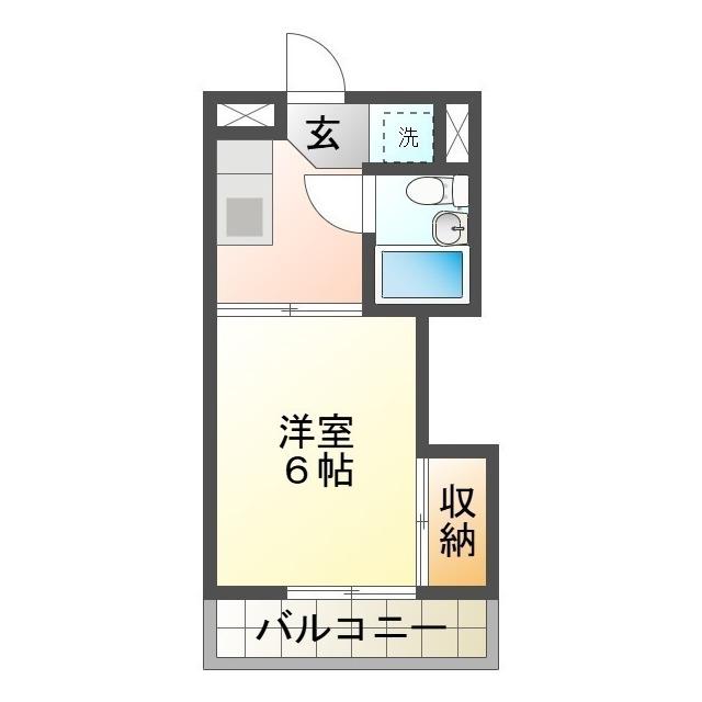 江戸橋マンションB(1K/3階)の間取り写真