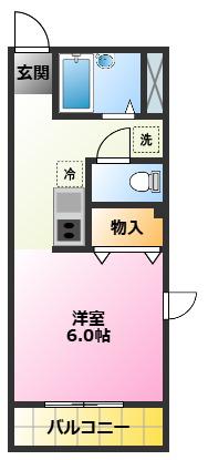 グレイスコート武蔵小杉(1K/4階)の間取り写真