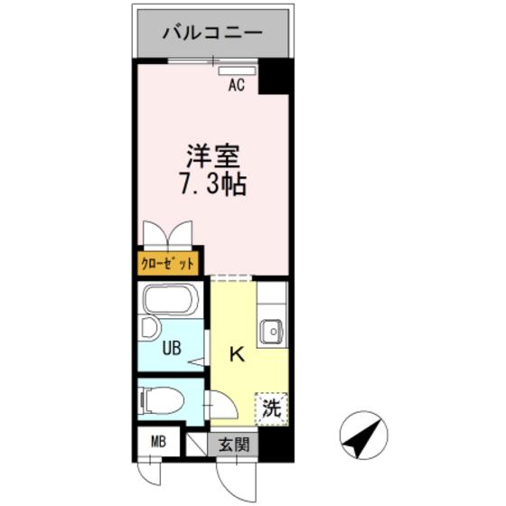 エクレール(1K/2階)の間取り写真
