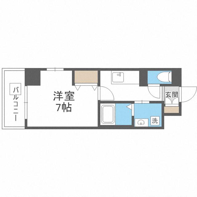 ワイエスビル(1K/4階)の間取り写真