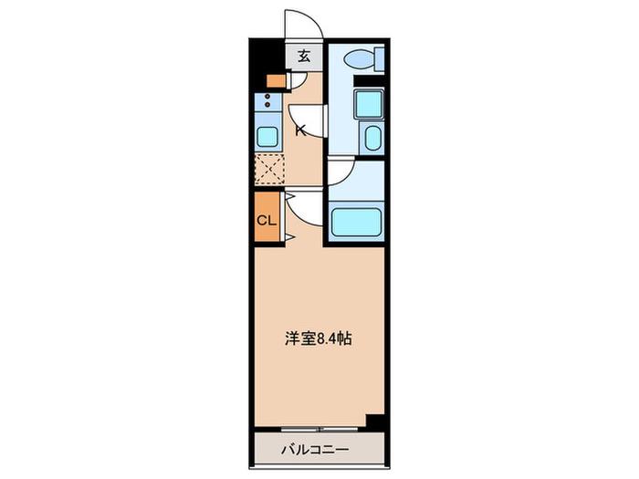ラティエラ品川西大井(1K/4階)の間取り写真