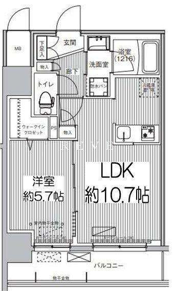 グランフォークス神田イーストタワー(1LDK/8階)の間取り写真
