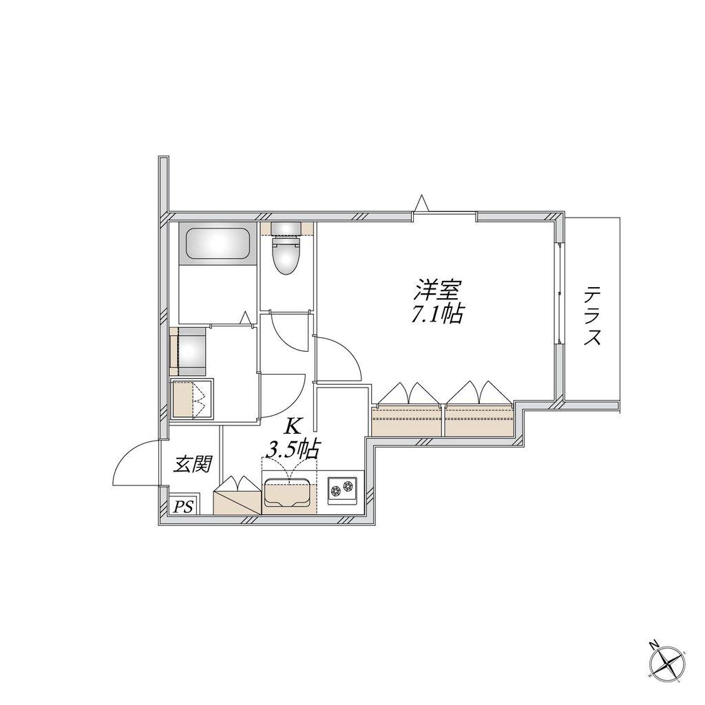 MAISON SARKLAND(1K/1階)の間取り写真